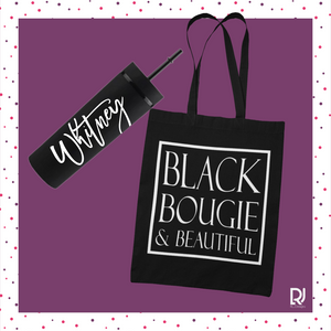 Black Bougie & Beautiful Tote- Tumbler Gift Box
