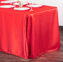 Load image into Gallery viewer, Satin 90&quot;x156&quot; (for 8 Feet) Rectangular Tablecloth