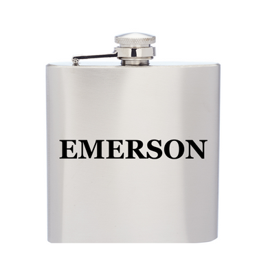 Stainless Steel Hip Flask- Classic Font
